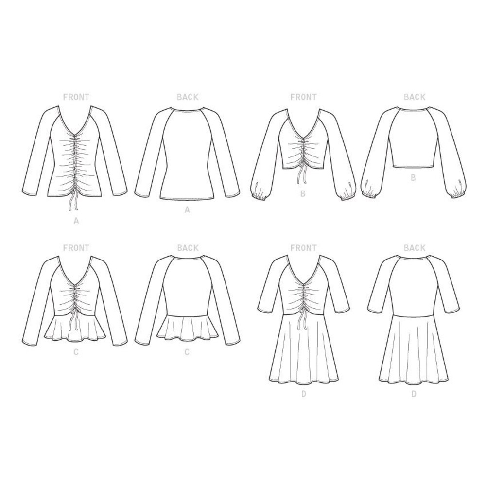 #M7812 McCall’s Misses Tops and Dress Sewing Pattern Size XSM-MED or 4-14 UNCUT - Picture 2 of 3